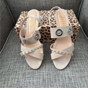 Beige Leather Sandals